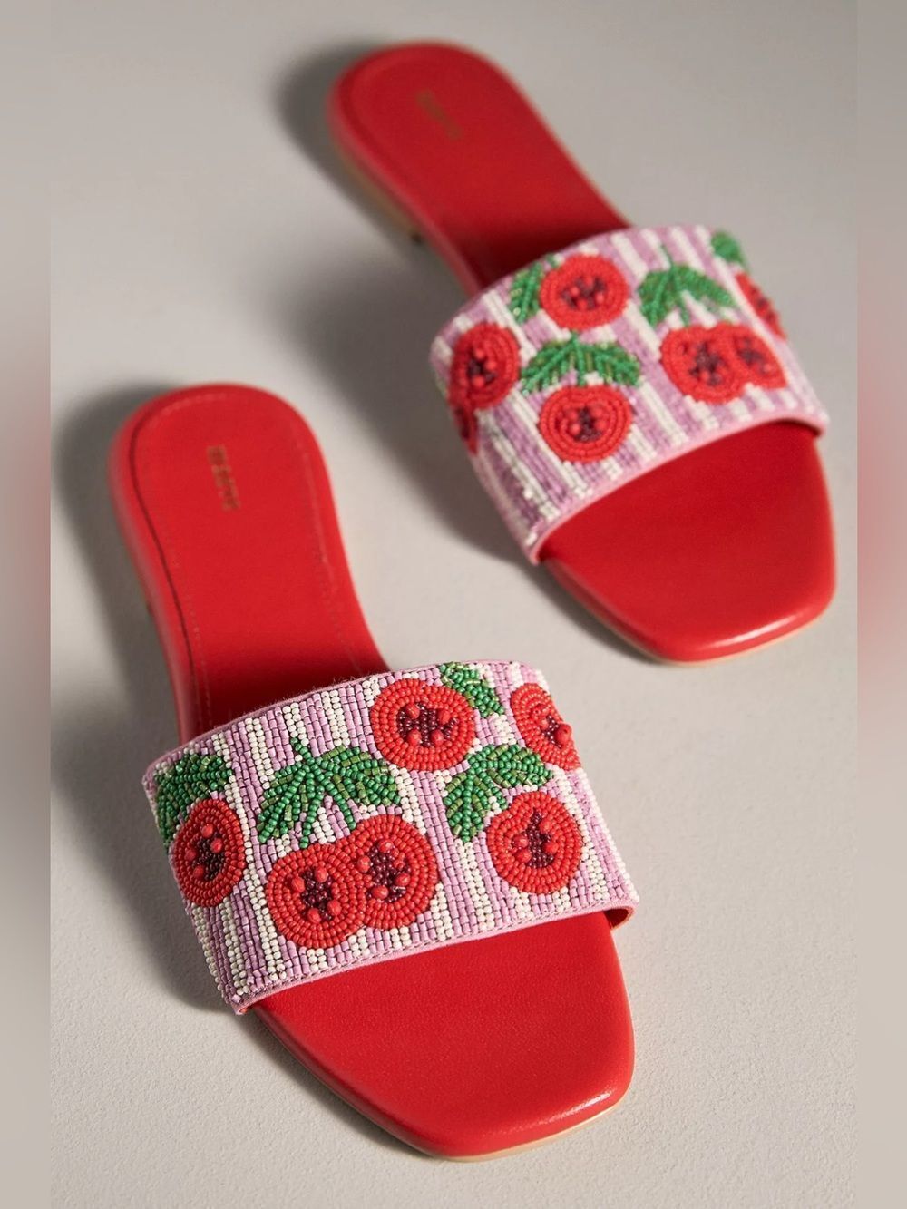 New Anthropologie The Fiona Beaded Slide Sandals by Maeve Size 41